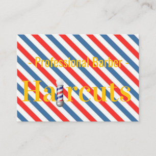 Visitekaartjes, Blue Stripe Barbershop Kapper Visitekaartje