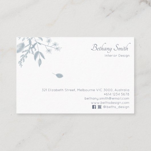 Visitekaartjes | Botanica (Achterkant)