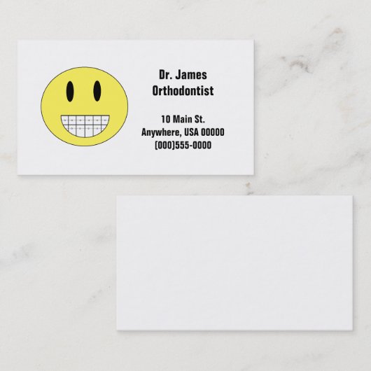 visitekaartjes "Braces Face" (Voorkant / Achterkant)