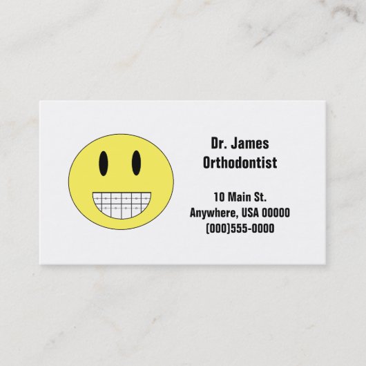 visitekaartjes "Braces Face" (Voorkant)