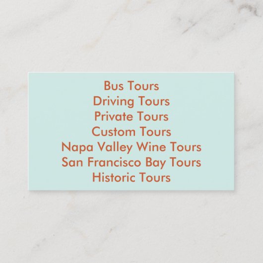 VISITEKAARTJES - CALIFORNIË (Achterkant)