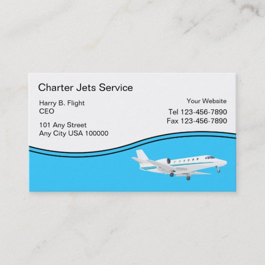 Visitekaartjes charterJet Service (Voorkant)
