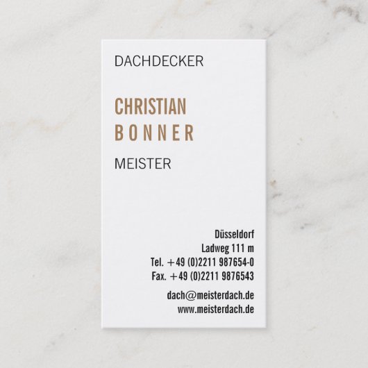 Visitekaartjes dakdekkers (Voorkant)