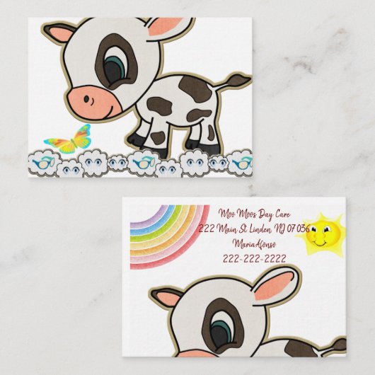 Visitekaartjes, Day Care Koe Visitekaartjes (Voorkant / Achterkant)