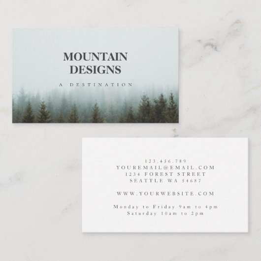 Visitekaartjes Design van  met bosthema (Voorkant / Achterkant)