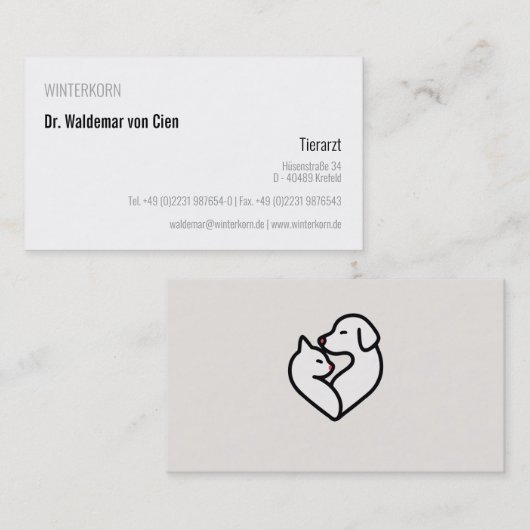 visitekaartjes dierenarts (Voorkant / Achterkant)