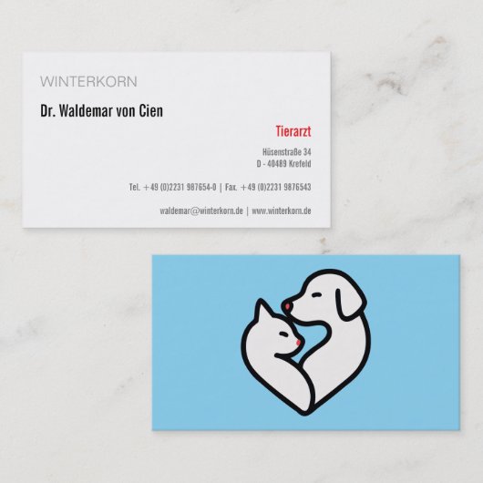 visitekaartjes dierenarts (Voorkant / Achterkant)