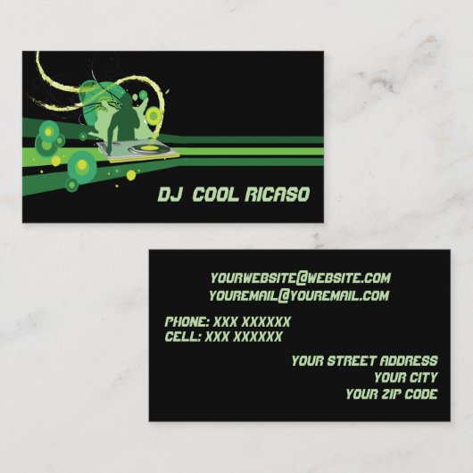 visitekaartjes DJ / Muziek (Voorkant / Achterkant)