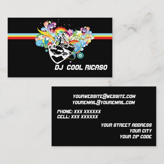 visitekaartjes DJ / Muziek (Voorkant / Achterkant)