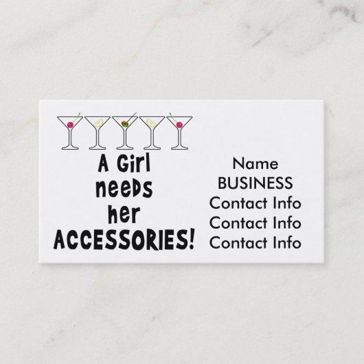 VISITEKAARTJES - EEN MEISJE HEEFT HAAR ACCESSOIRES (Voorkant)