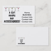 VISITEKAARTJES - EEN MEISJE HEEFT HAARE ACCESSOIRE (Voorkant / Achterkant)