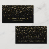 Visitekaartjes | Elegant Gold Sparkle Black (Voorkant / Achterkant)