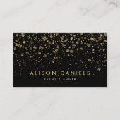Visitekaartjes | Elegant Gold Sparkle Black (Voorkant)