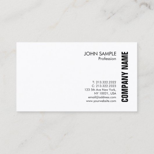 Visitekaartjes Elegant Modern Black White (Achterkant)