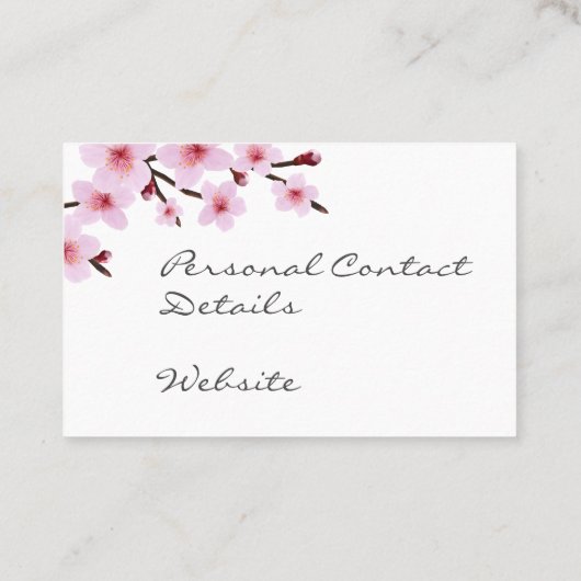 Visitekaartjes - Elegant Sweet Cherry Blossom (Achterkant)