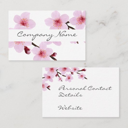 Visitekaartjes - Elegant Sweet Cherry Blossom (Voorkant / Achterkant)