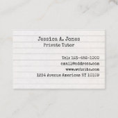 Visitekaartjes Engels/Wiskunde Tutor (Achterkant)
