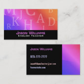 Visitekaartjes Engelse leraren (Voorkant / Achterkant)