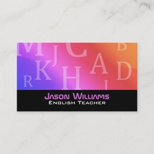 Visitekaartjes Engelse leraren (Voorkant)
