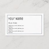visitekaartjes "Essential Bus Hire" (Achterkant)