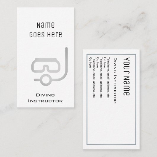 visitekaartjes "Essentiële" duikinstructeur (Voorkant / Achterkant)