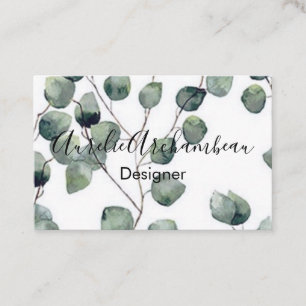 Visitekaartjes - Eucalyptus B/W groen ontwerp 2