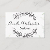 Visitekaartjes - Eucalyptus Wreator B/W (Voorkant)