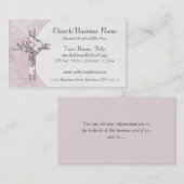 Visitekaartjes: Floral Heart Cross Visitekaartje (Voorkant / Achterkant)