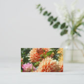 Visitekaartjes Floral Oranje Dahlia Flowers (Staand voorkant)