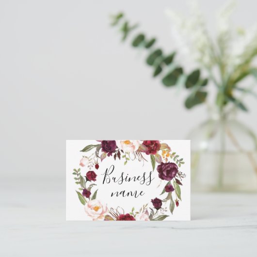 Visitekaartjes - Floral Wreatdesign2 (Staand voorkant)