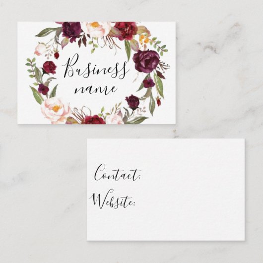 Visitekaartjes - Floral Wreatdesign2 (Voorkant / Achterkant)