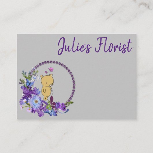 Visitekaartjes, Florist Floral Teddy Visitekaartje (Voorkant)