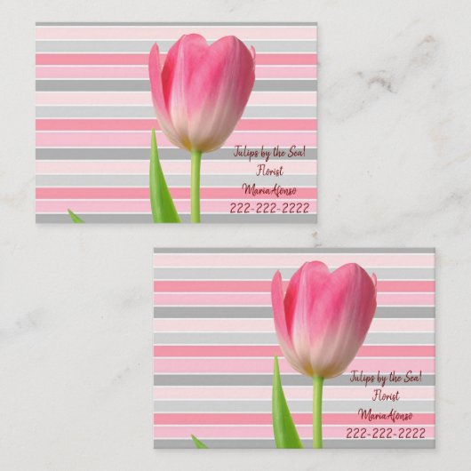 Visitekaartjes, Florist FlowerStripe-Visitekaartje Visitekaartje (Voorkant / Achterkant)