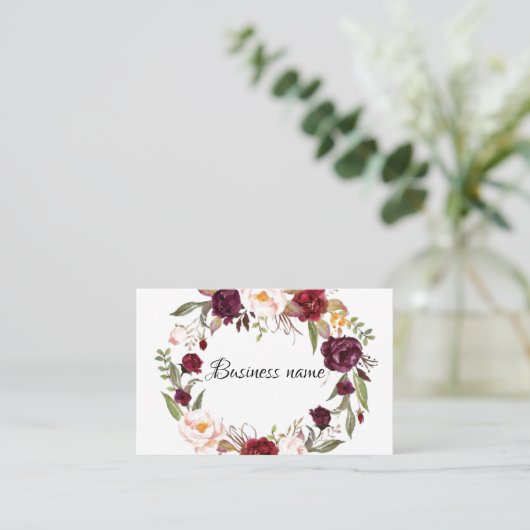 Visitekaartjes - Gepersonaliseerde Floral Wreator (Staand voorkant)