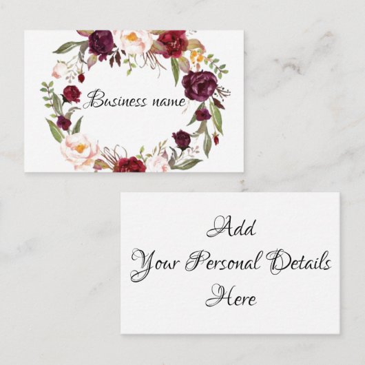 Visitekaartjes - Gepersonaliseerde Floral Wreator (Voorkant / Achterkant)