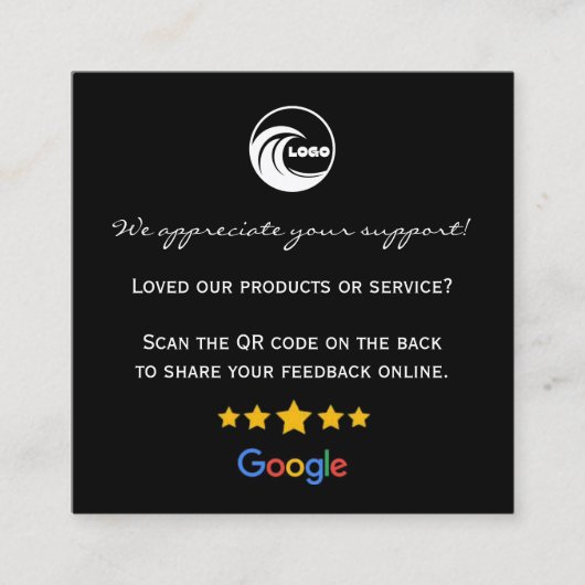 Visitekaartjes Google Review QR Bedankt (Voorkant)