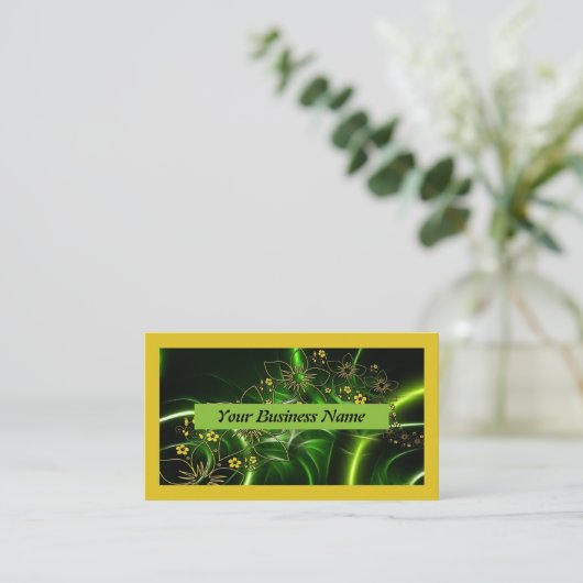 Visitekaartjes Green Yellow Modern (Staand voorkant)