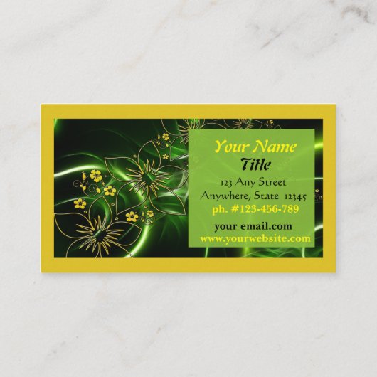Visitekaartjes Green Yellow Modern (Achterkant)