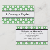 Visitekaartjes groene poolpunten afspelen contactkaartje (Voorkant / Achterkant)