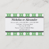 Visitekaartjes groene poolpunten afspelen contactkaartje (Achterkant)