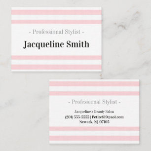 Visitekaartjes, haarstyling Pink Stripe Beauty Sal Visitekaartje