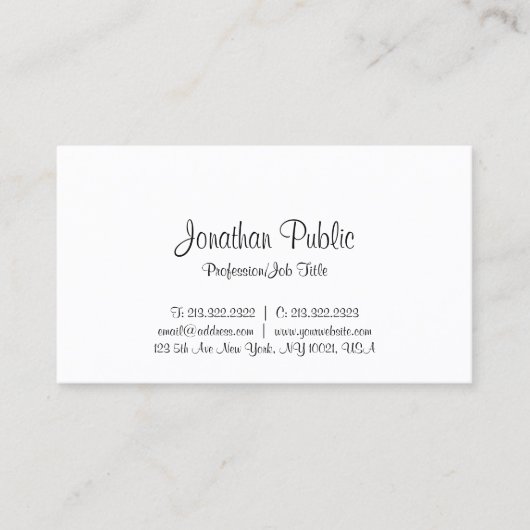 Visitekaartjes handschrift Tekst moderne Sjabloon (Voorkant)