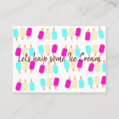 Visitekaartjes, Ice Cream Parlor Visitekaartje (Voorkant)