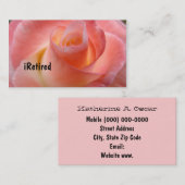 visitekaartjes in ruste roze roze bloemen in ruste (Voorkant / Achterkant)