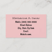 visitekaartjes in ruste roze roze bloemen in ruste (Achterkant)