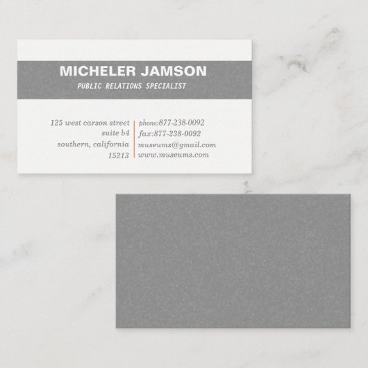 Visitekaartjes inzake public relations (Voorkant / Achterkant)