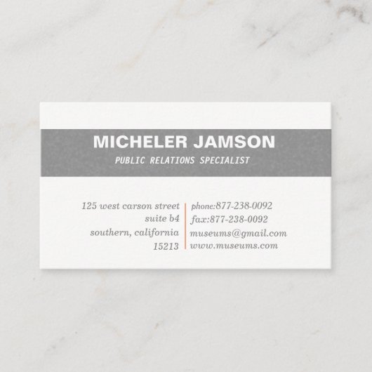 Visitekaartjes inzake public relations (Voorkant)