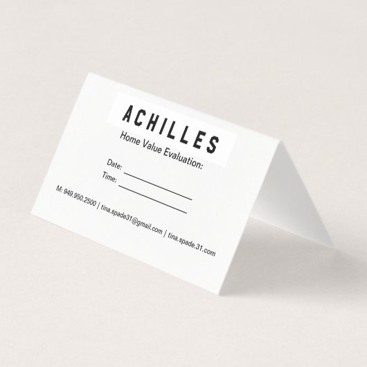 Visitekaartjes Kaart (Achterkant)