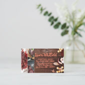 Visitekaartjes katoenen tak op donkerhouten stamme (Staand voorkant)