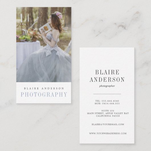 Visitekaartjes | Klassieke fotograaf Verticaal (Voorkant / Achterkant)